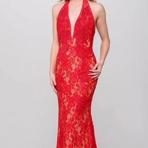 Jovani's Red Halter Gown